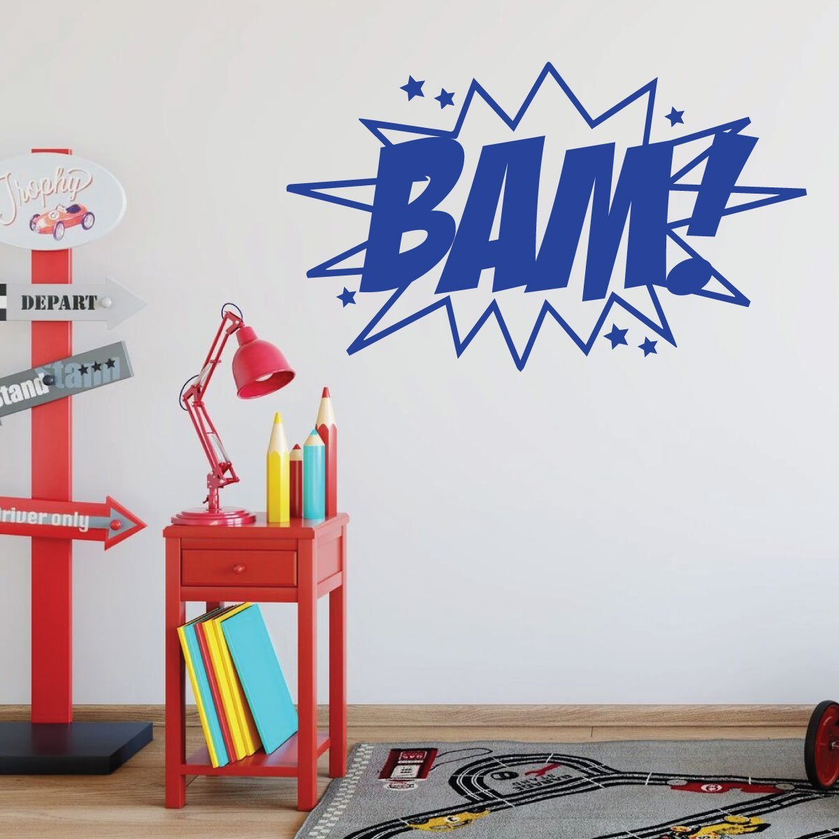 BAM! Super Hero Wall Decal - Premium Vinyl Stickers for Boys Bedroom, Playroom & Nursery Decor | Easy Peel & Stick Wall Art for Kids Room, Superhero Theme Party