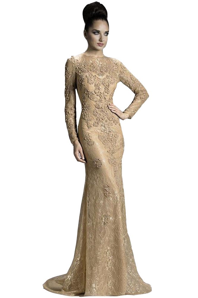Elegant Women's Long Sleeve Mermaid Evening Dress for Prom, Party & Formal Events - Perfect for Weddings, Galas & Special Occasions