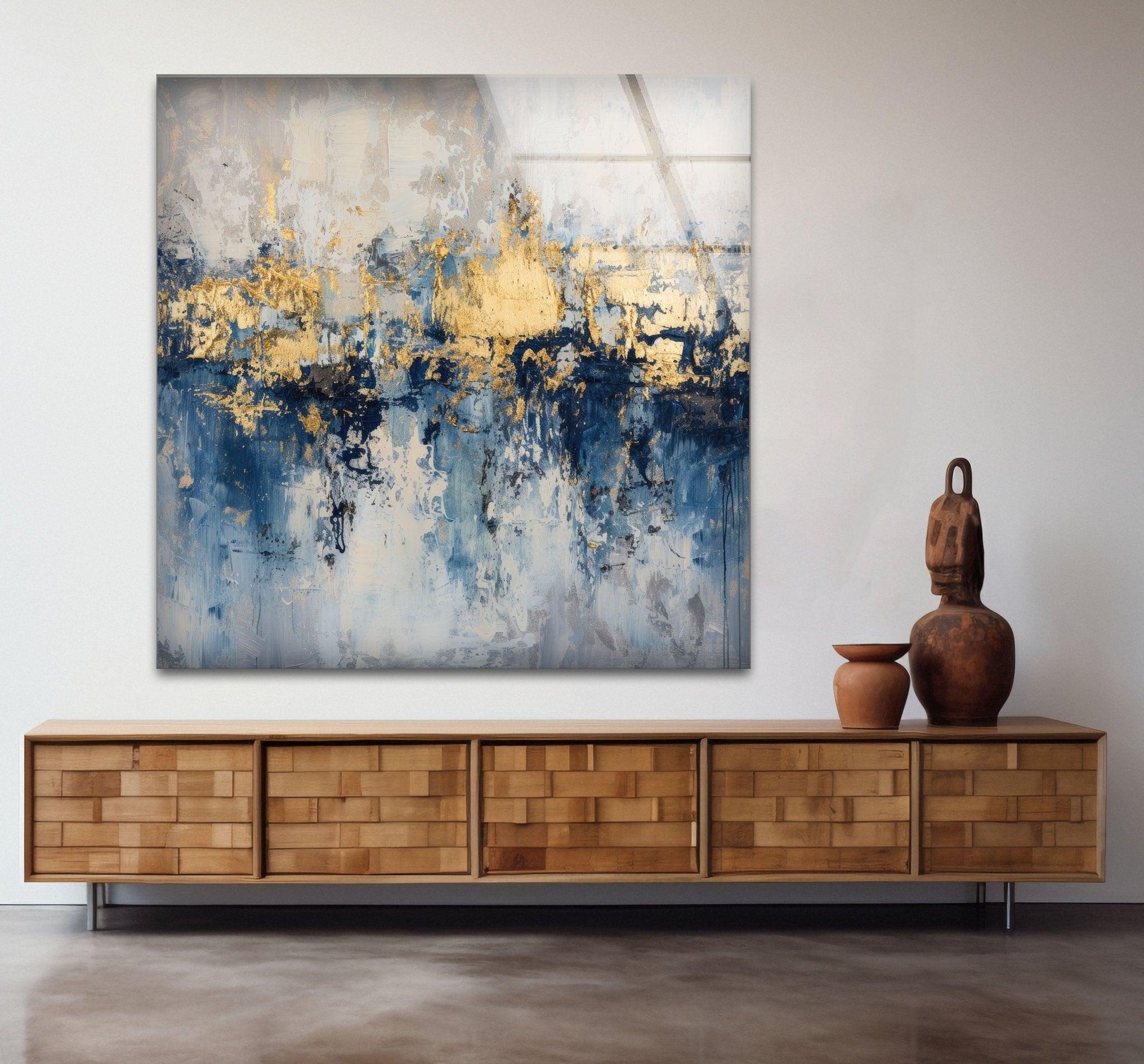 Abstract Earth Tone Glass Wall Art - Handmade Modern Home Decor for Living Room, Bedroom & Office