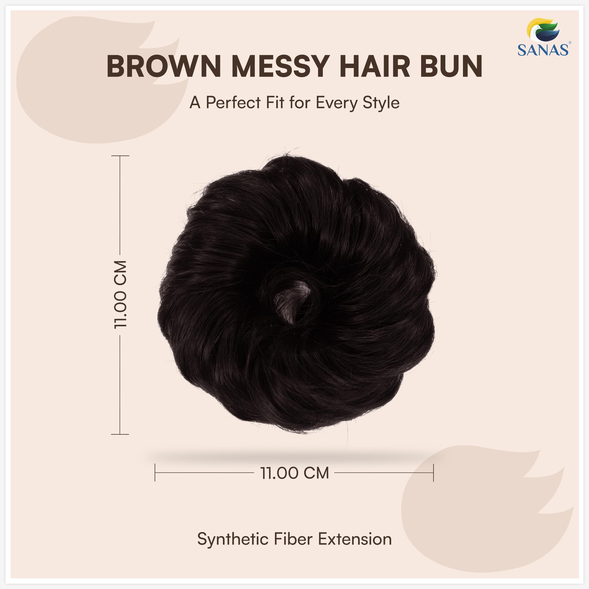 Elegant 1Pc Wedding Hair Bun Extension for Women - Stylish Artificial Hair Scrunchie & Juda Hair Accessory | Messy Bun Wig Enhancer with Rubber Band (Brown) | Perfect for Bridal, Prom & Special Occasions