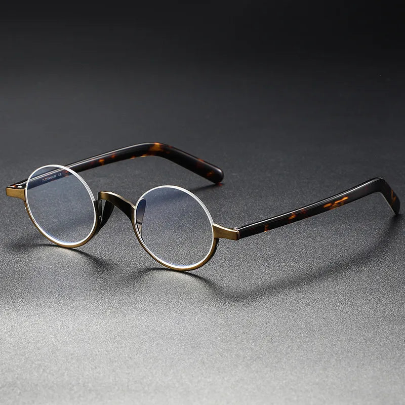 Aimee Unisex Semi-Rimless Round Titanium Eyeglasses Frame 111380 - Lightweight & Durable Eyewear for Work, Reading, and Everyday Fashion