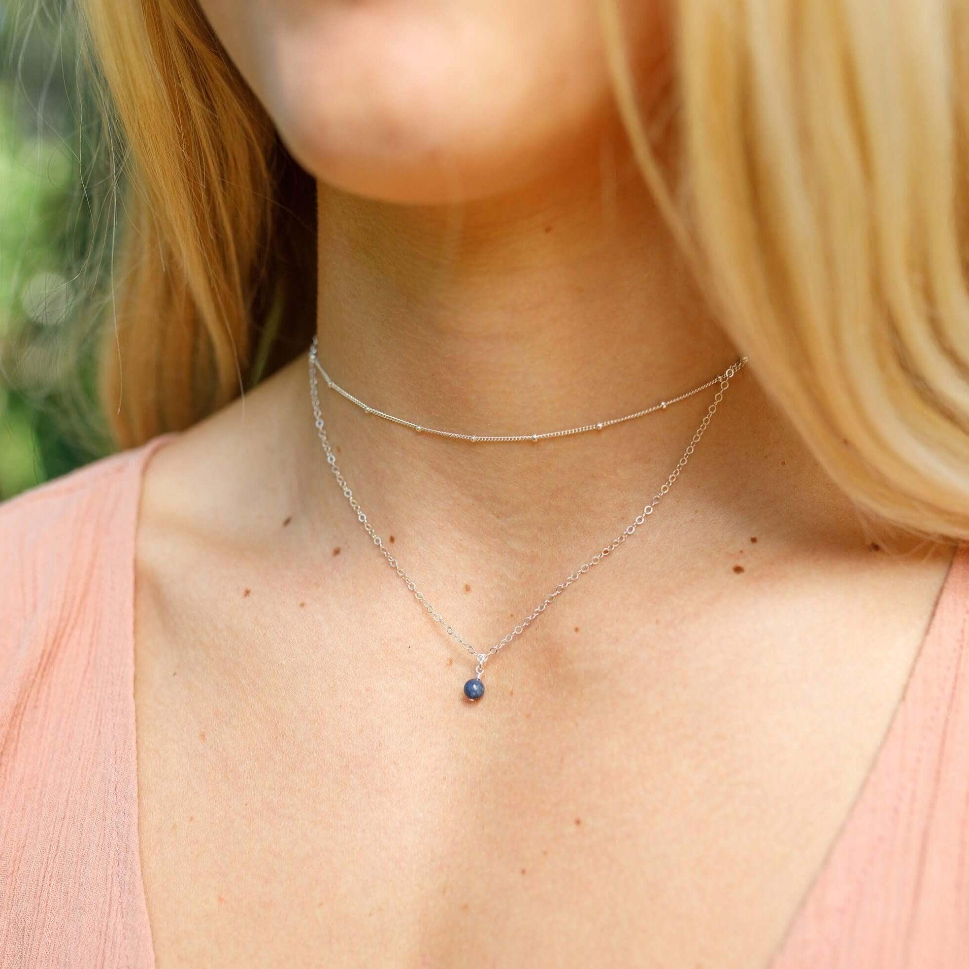 Elegant Sapphire Gemstone Layered Choker Necklace | Blue Crystal Jewelry for Women | Perfect for Parties, Weddings & Date Nights
