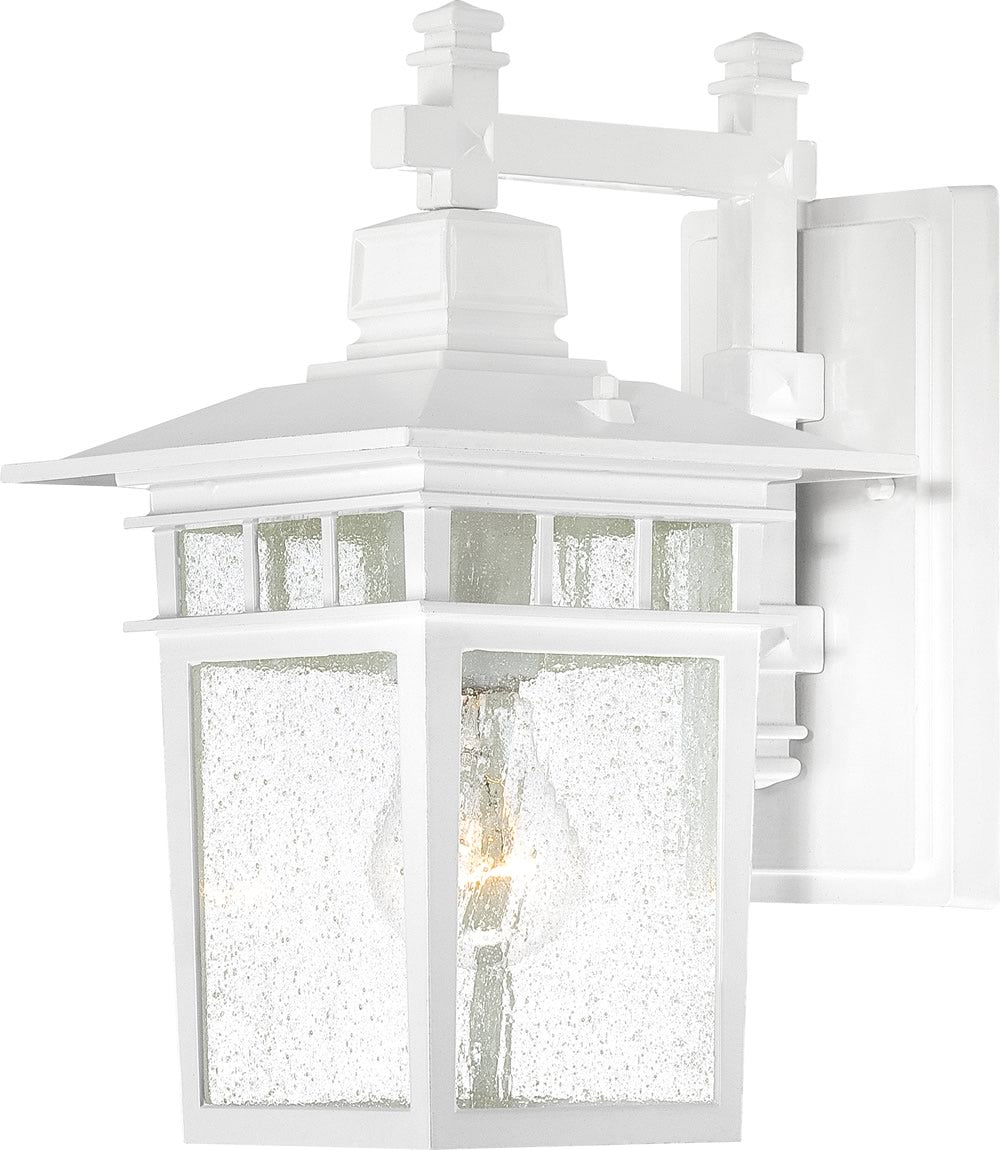 12H Cove Neck 1 Light Outdoor White Wall Sconce - Weatherproof Exterior Lighting for Porch, Patio, Garden & Entryway
