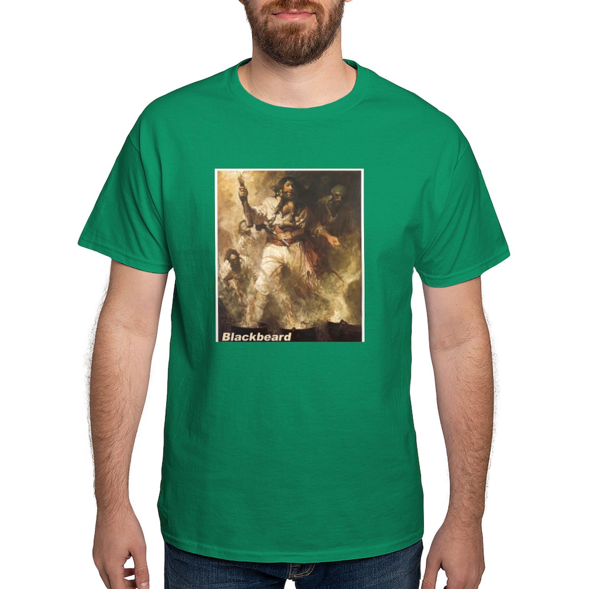 Blackbeard The Pirate Graphic T-Shirt for Men - 100% Cotton Dark Tee with Classic Print | Perfect for Pirate Costumes, Halloween, and Casual Wear