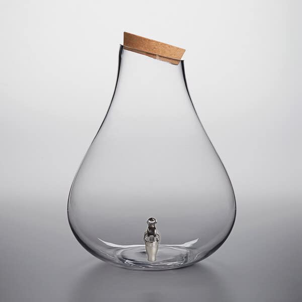 4 Gallon Raindrop Glass Beverage Dispenser with Cork Lid & Spigot - Candy & Snack Storage Container for Parties, Weddings, BBQs & Events - Perfect for Lemonade, Iced Tea & Punch