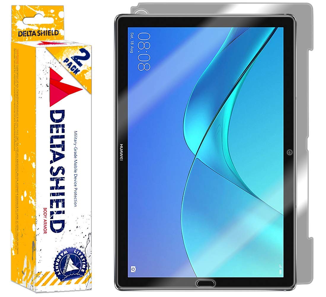 DeltaShield Full Body Skin Protector for Huawei MediaPad M5 10 & M5 10 Pro (2-Pack) - Military-Grade Clear HD Film with Screen Protector - Bubble-Free Front & Back Protection - Perfect for Work, Travel & Everyday Use