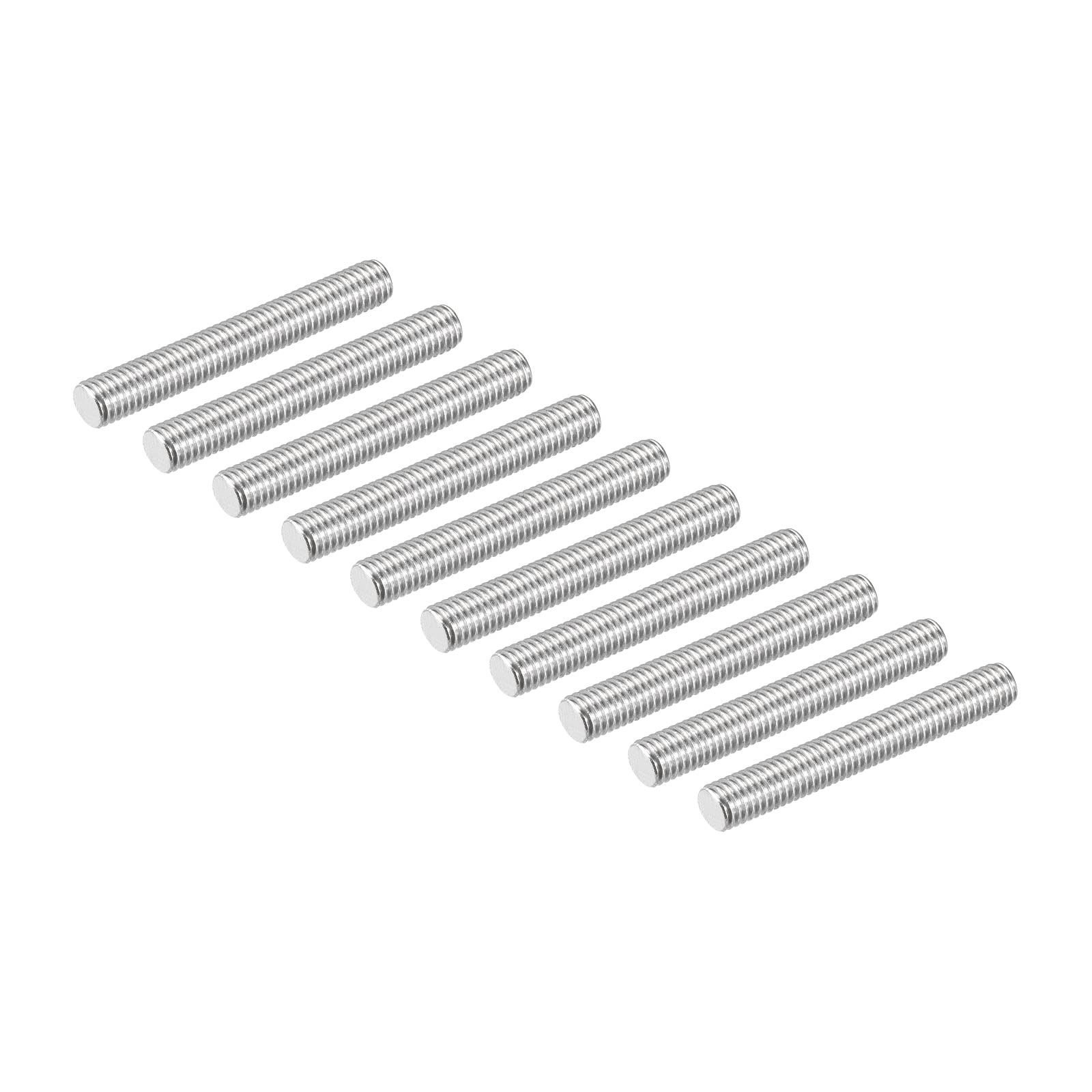 10Pack M8x60mm 304 Stainless Steel Threaded Rods - for DIY & Construction Projects
