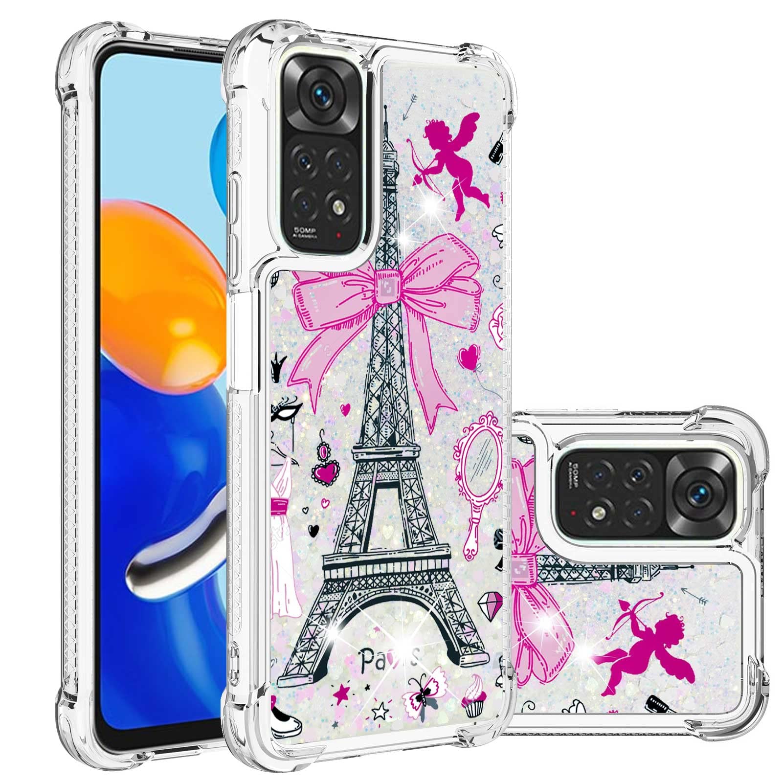 Sparkling Glitter Phone Case for Xiaomi Redmi Note 11S/11 4G - Quicksand Shiny Crystal Silicone Protective Cover | Cute & Stylish Design for Girls | Perfect for Daily Use, Parties & Gifts