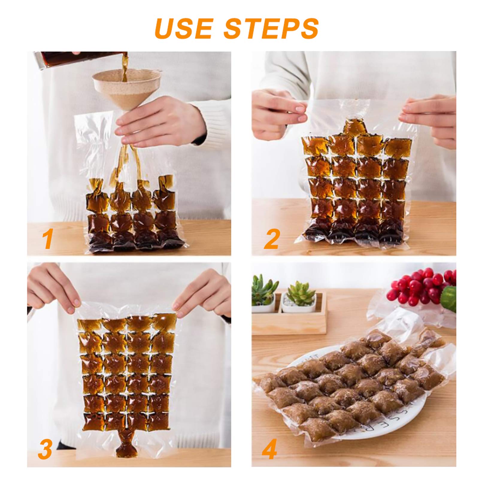 10-Pack Disposable Ice Cube Bags for DIY Ice Making - Reusable Ice Tray Mold for Summer Drinks, Cocktails, and Coolers | Perfect for Parties, Camping & Home Use