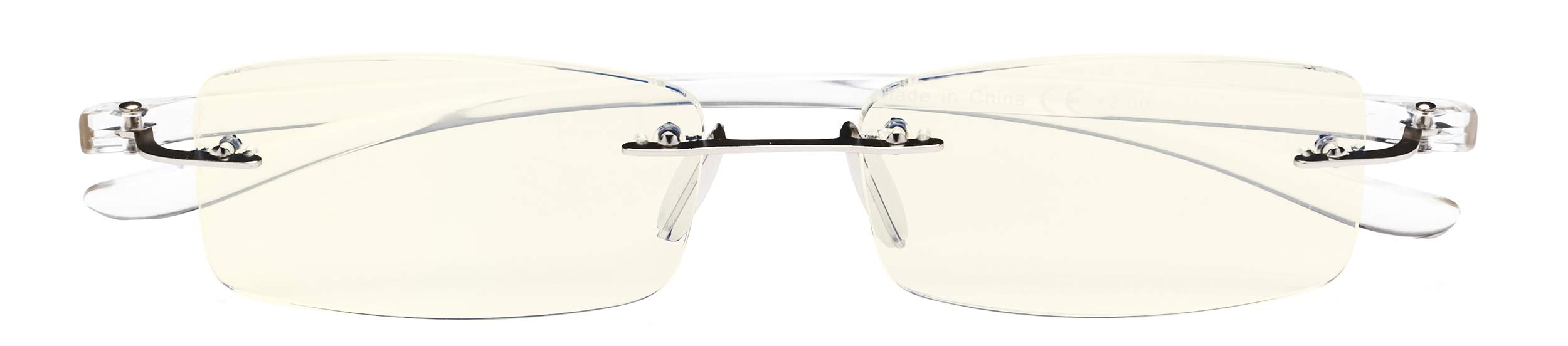 CessBlu Blue Light Blocking Glasses for Men & Women - Anti Glare, UV Protection, Rimless Computer Reading Glasses - Perfect for Office Work, Gaming & Screen Time