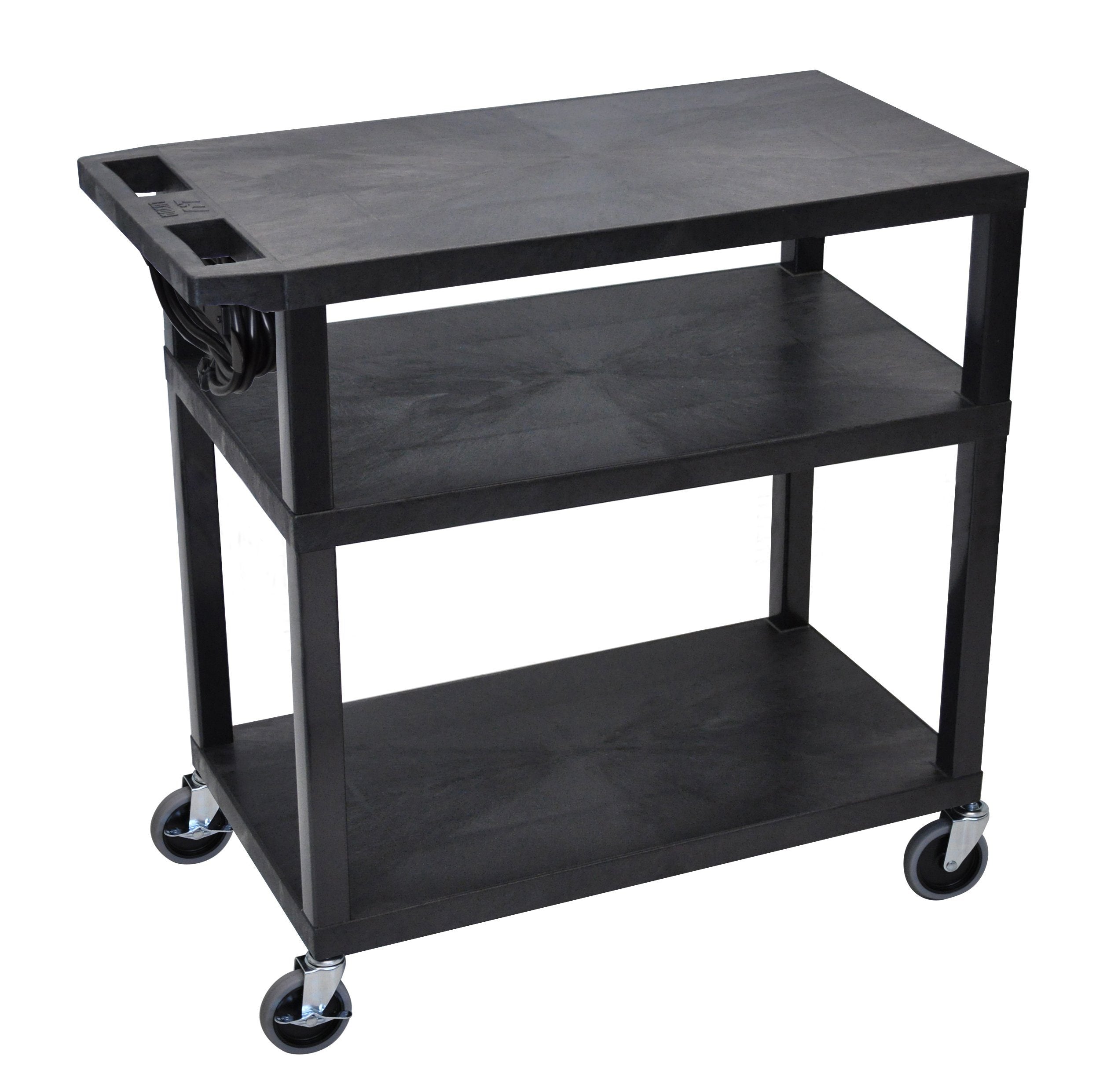 Luxor 3-Tier Flat Shelves & Electric Black Presentation Station - Perfect for Office, Home Decor, and Retail Display