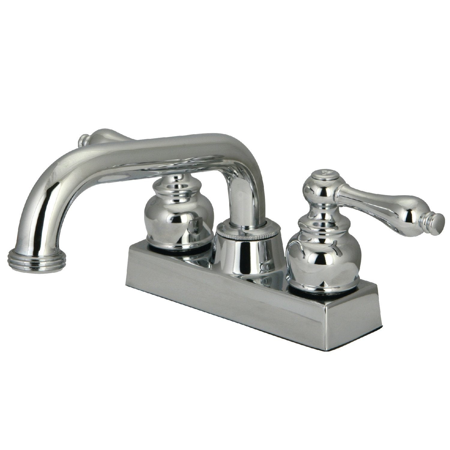 Double Handle 2 Hole Deck Mount Laundry Faucet - Stainless Steel Utility Sink Faucet for Washing Machine & Laundry Room Installation