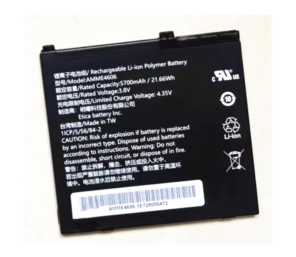 Original Zebra AMME4606 Tablet PC Replacement Accessories - Durable Battery & Charger for Warehouse, Retail & Logistics Use