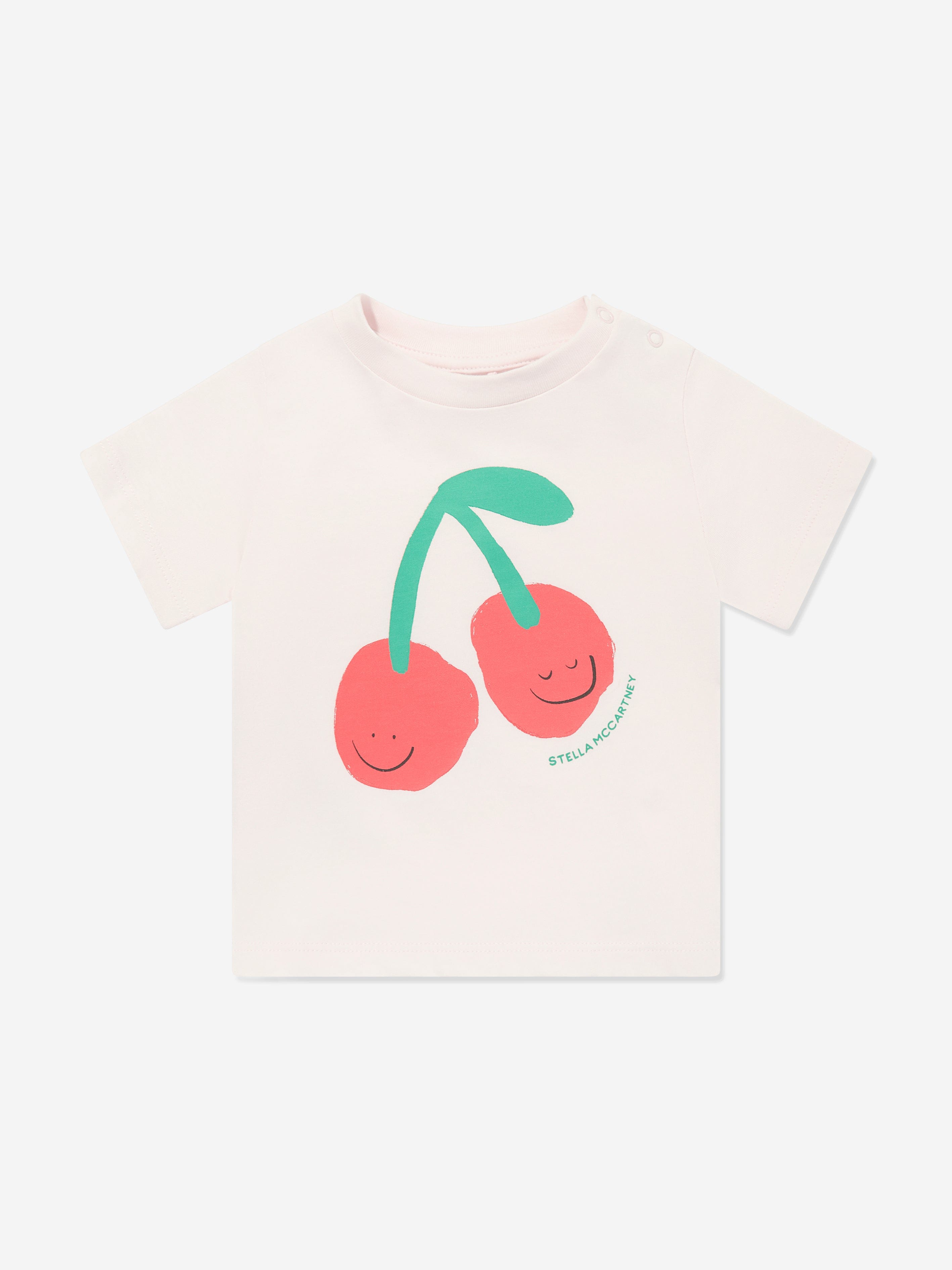 Adorable Pink Cherry Print Baby Girls T-Shirt - Soft & Comfortable for Playtime & Outings