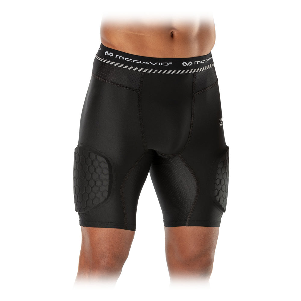 HEX® Men's Basketball Compression Shorts with Thigh Pads - Moisture-Wicking Performance Shorts for Basketball, Training & Gym Workouts