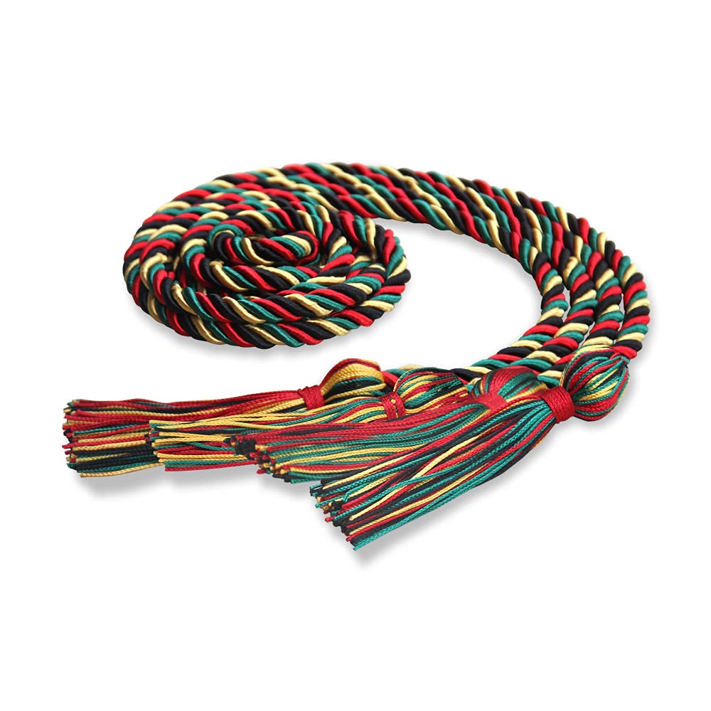 Endea Graduation Double Honor Cord - Two-Tone Kente Stole for Academic Achievements | Perfect for Graduation Ceremonies & Honor Society Events