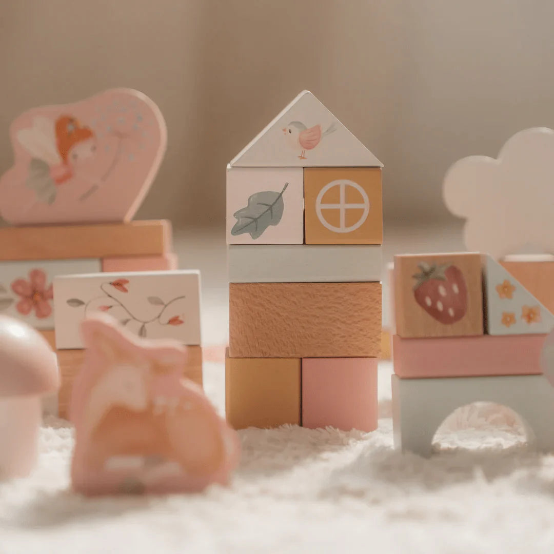 Fairy Garden Wooden Building Blocks Set - Creative Kids Educational Toys for Imaginative Play & Learning - Perfect for Indoor & Outdoor Playtime
