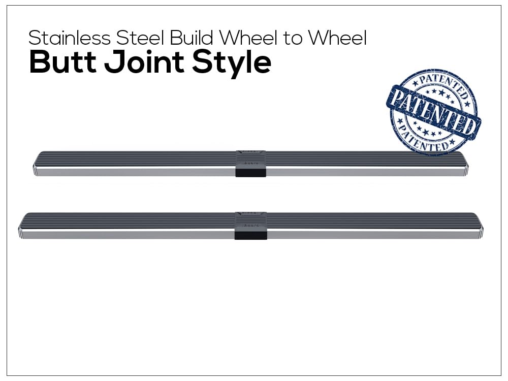 APS Wheel to Wheel Running Boards for 2019-2025 Chevy Silverado & GMC Sierra 1500 Extended Cab 6.5ft Bed | 2020-2025 2500/3500 Models | 304 Stainless Steel Nerf Bars | Heavy Duty Side Steps for Off-Road & Daily Driving