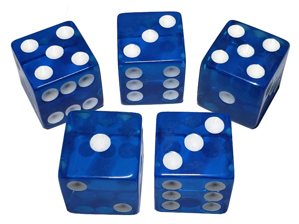 Premium Black PU Leather Dice Cup Set with Red Felt Lining & 5 Transparent 16mm Dice - Gift Boxed (Blue) - Perfect for Board Games, Casino Nights, and RPG Adventures