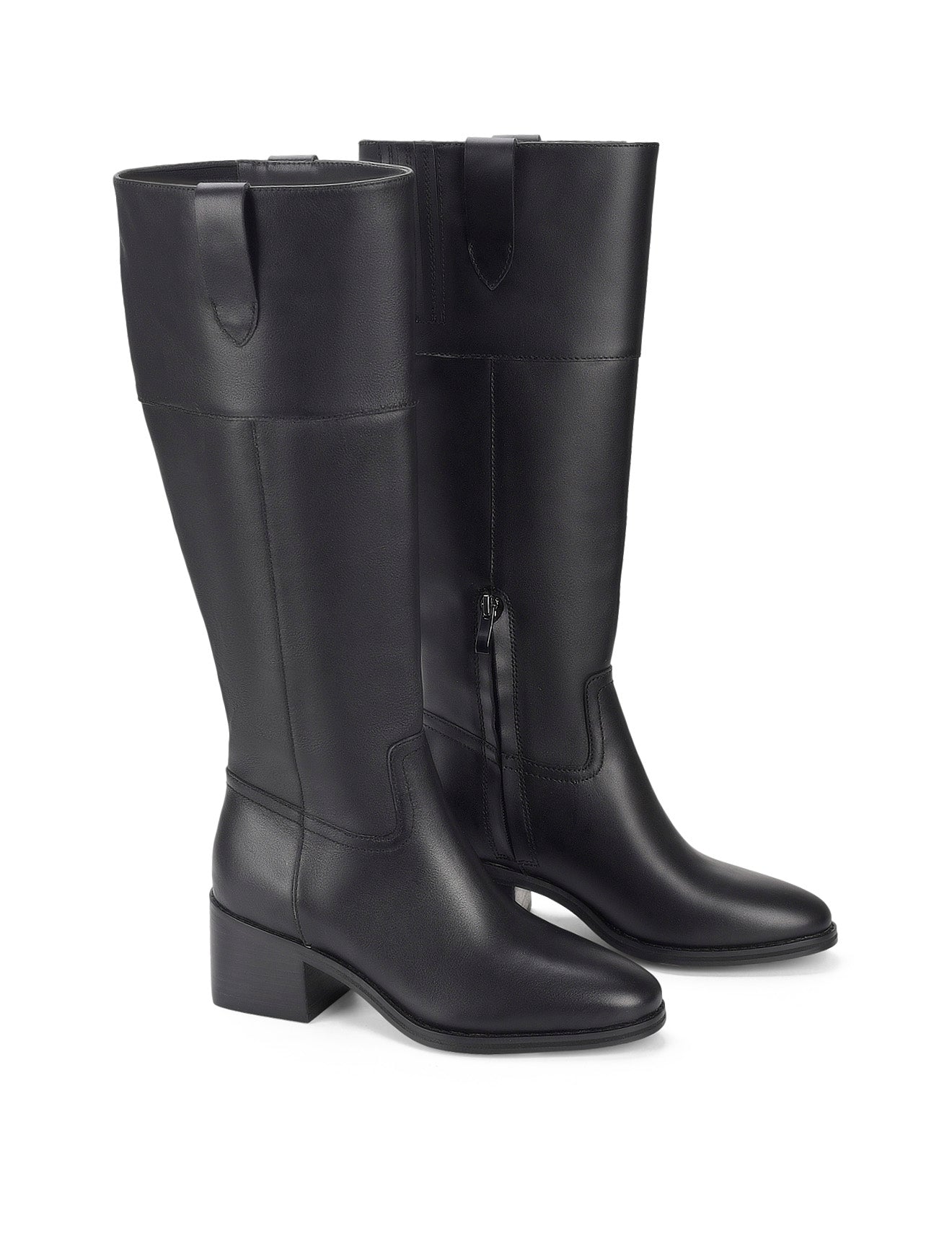Zoey Women's Black Leather Riding Boots - Stylish & Comfortable for Equestrian, Motorcycle & Casual Wear