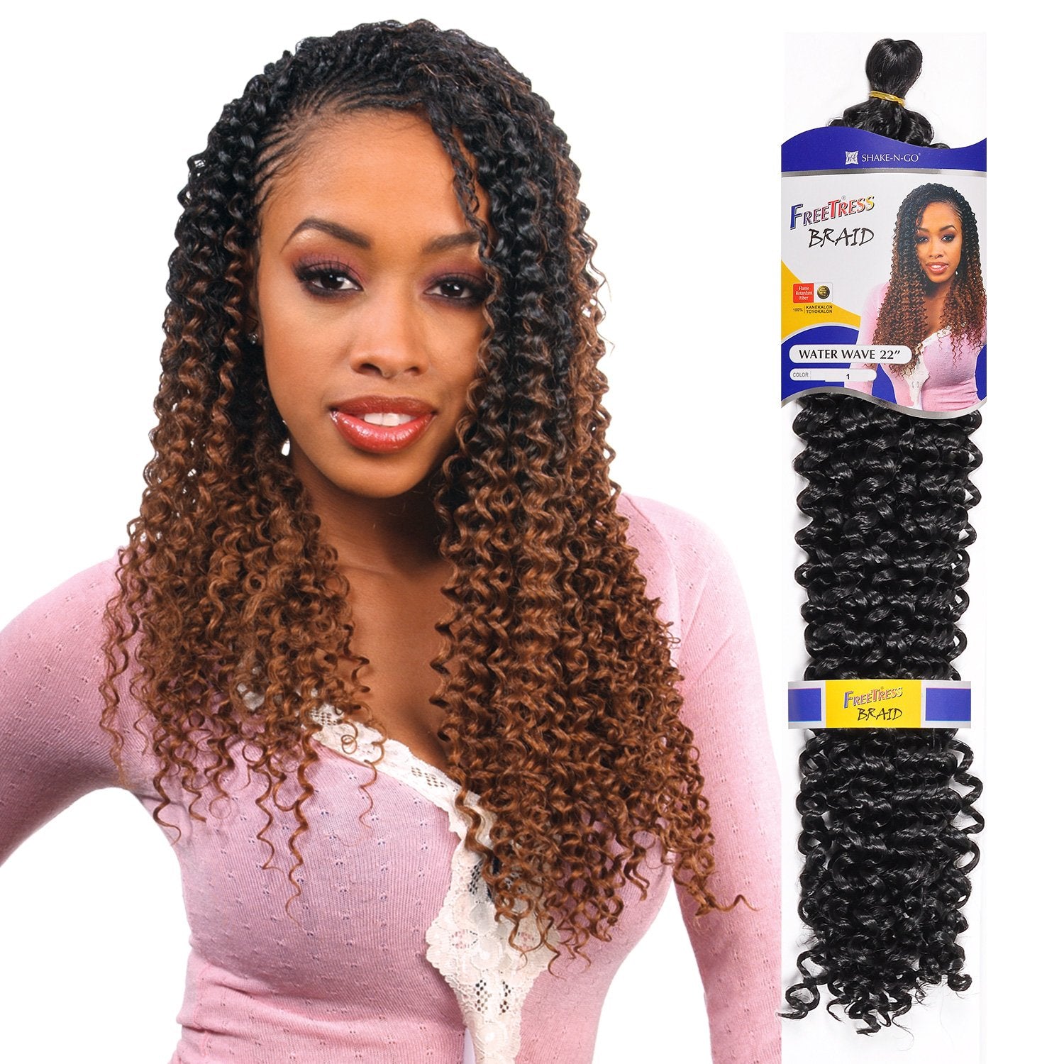 FREETRESS WATER WAVE 22 Inch Synthetic Braiding Hair Extensions for Black Women - Perfect for Protective Styles, Weaves & Natural Hair Care