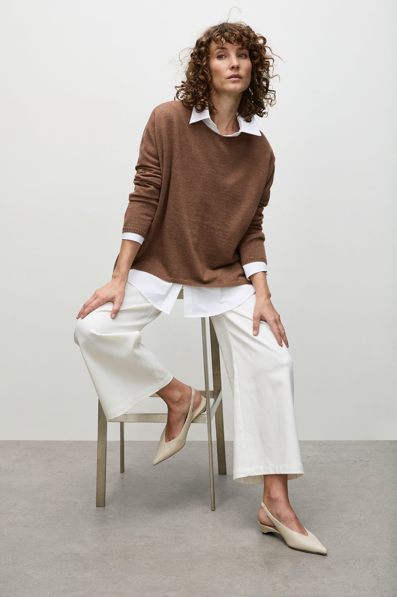 Mela Purdie Arc Sweater - Women's Double Fine Merino Wool Knit Pullover for Fall & Winter | Cozy Casual Wear, Office Outfits, and Weekend Layering