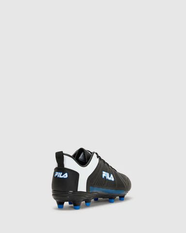 FILA Men's Erba Black/Blue Football Cleats - Lightweight Soccer Shoes for Men with Enhanced Traction & Comfort - Perfect for Training, Matches & Turf Play