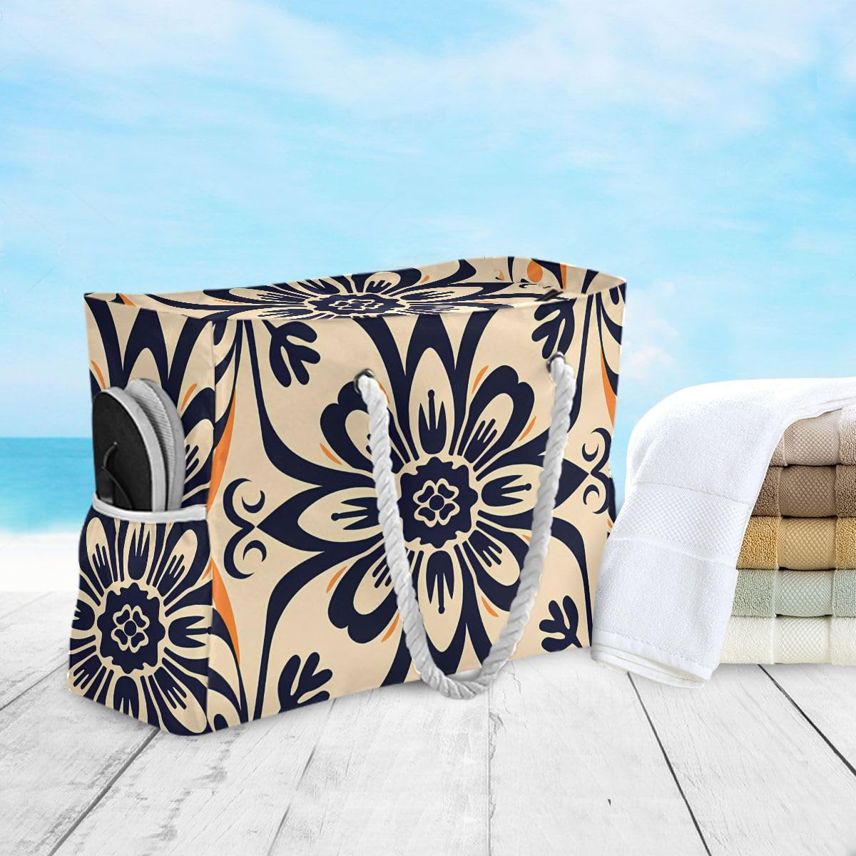 Senya Large Beach Shoulder Bag - Water Resistant Canvas Tote for Women, Gym, Travel & Daily Use | Perfect for Pool, Shopping & Work Commute