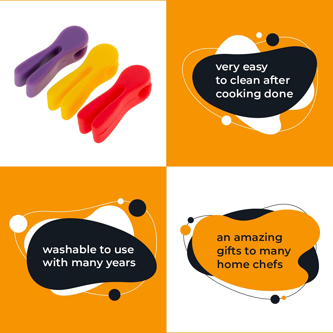 3-Pack Plastic Pot Utensil Clip - Spoon Holder for Cooking Pots - Non-Slip Kitchen Tool Rest for Stovetop Use - Perfect for Stirring, Serving & Keeping Utensils Clean While Cooking