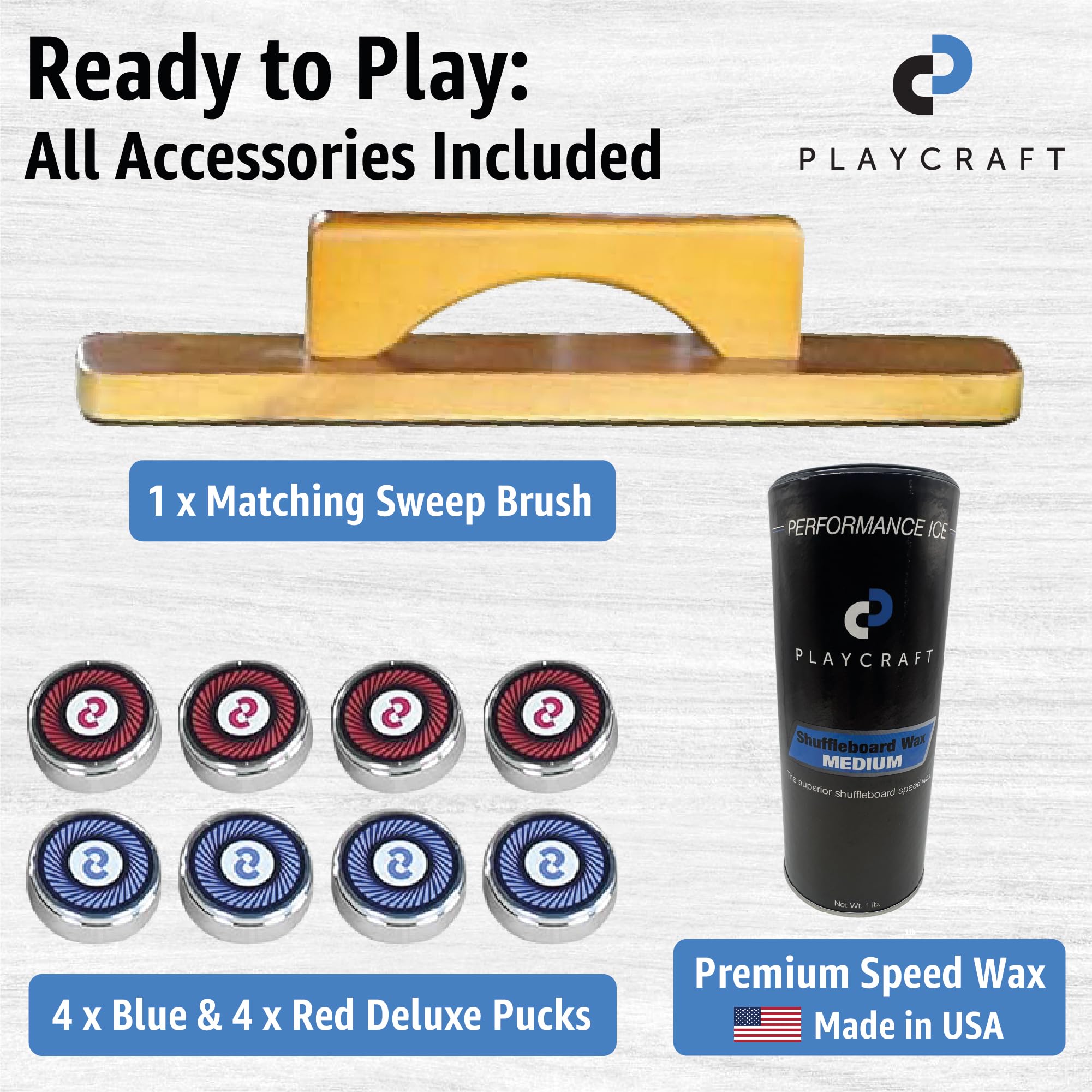Playcraft Georgetown Shuffleboard Table with Storage Cabinet - Premium Shuffle Board Game Set Includes Matching Abacus, 8 Pucks, Brush & Wax - Professional Climate Adjusters - Hand-Stained Burnished Finish - Perfect for Game Rooms, Bars, and Family Entertainment