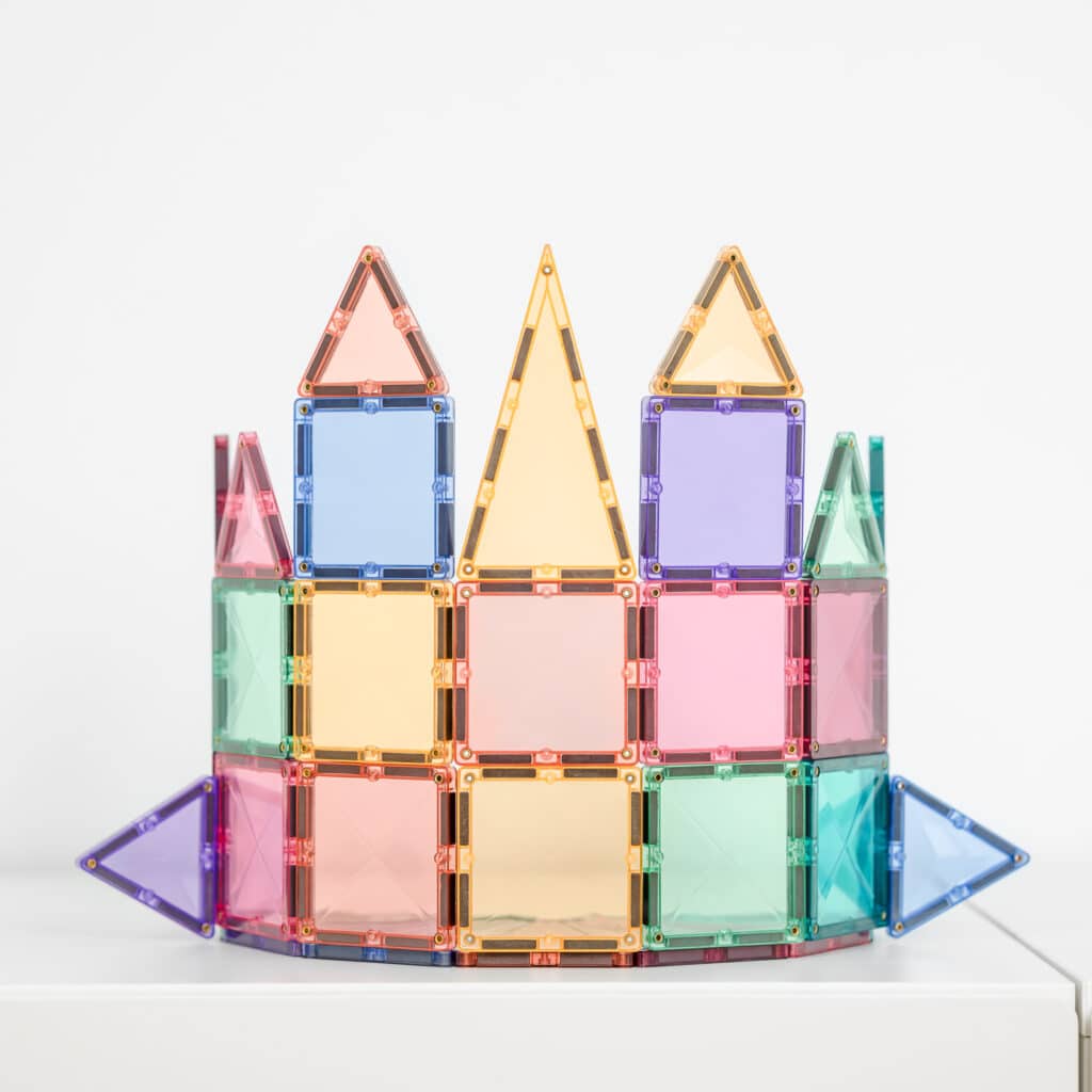 Connetix Magnetic Tiles Pastel Mini 32 Piece Set - STEM Educational Building Toys for Kids, Perfect for Preschool Learning & Creative Play at Home or Classroom