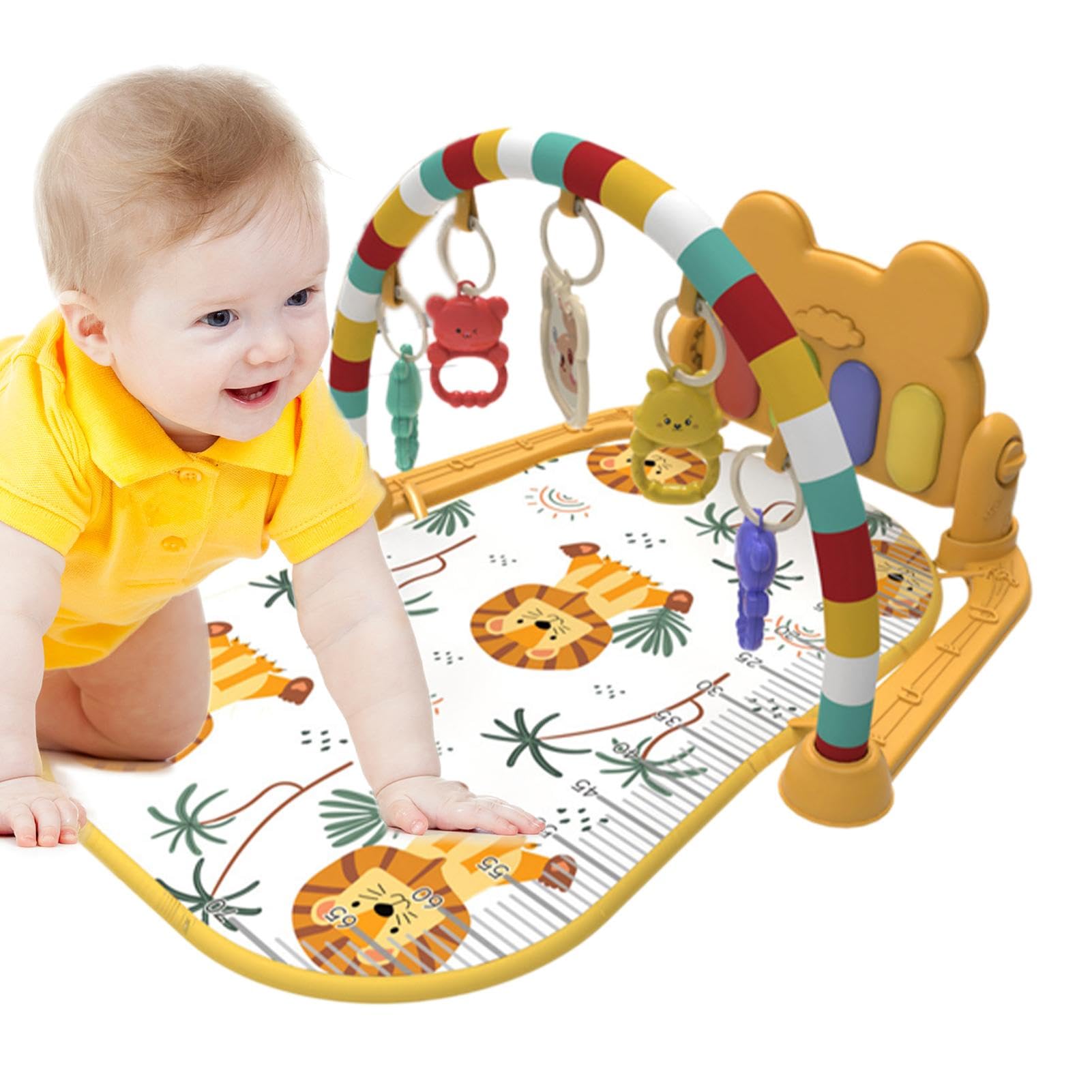 Kids Gym Mat - Cartoon Activity Musical Play Mat for Fitness, Kicking & Leg Strength Exercises | Multifunctional Exercise Mat for Toddlers & Children | Perfect for Playrooms, Daycares & Home Workouts
