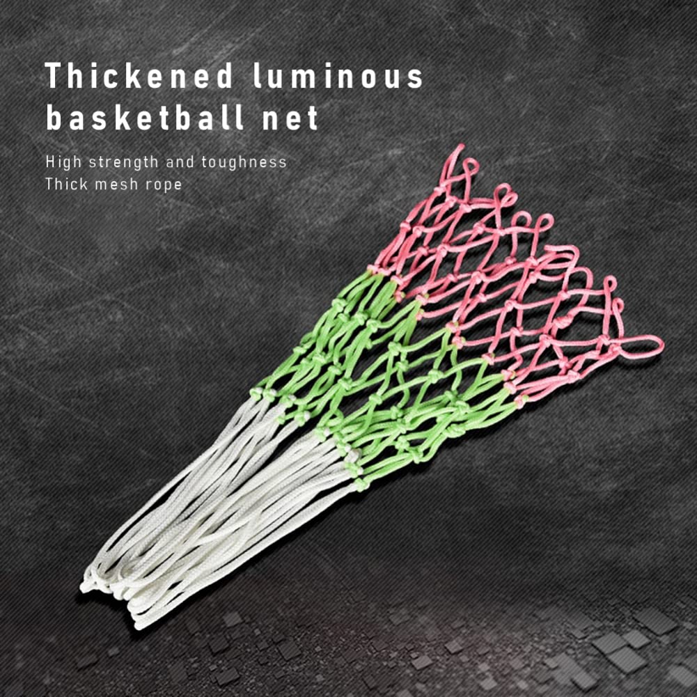 Ochine Glow Basketball Net - Solar Powered Luminous Basketball Hoop Net for Indoor & Outdoor Use - Heavy Duty Nylon Replacement with Nightlight Glow - Perfect for Night Games, Backyard Play, and Driveway Basketball