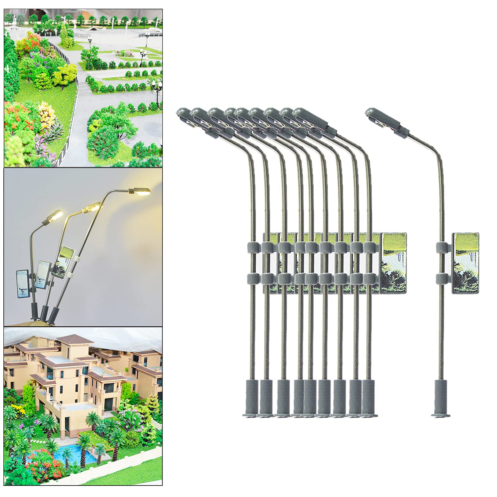 10pcs Mini Garden Street Lights Model - Lifbeautiful Train Light Landscape Lawn Railway Lamp Post Layout for Model Building, Toy Street Lamp - Perfect for DIY Garden Scenery, Train Sets & Miniature Displays (Color: 1 150)