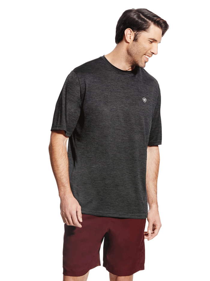 Ariat Men's Charger Basic T-Shirt - Comfortable Cotton Tee for Casual Wear & Outdoor Activities - Charcoal Grey