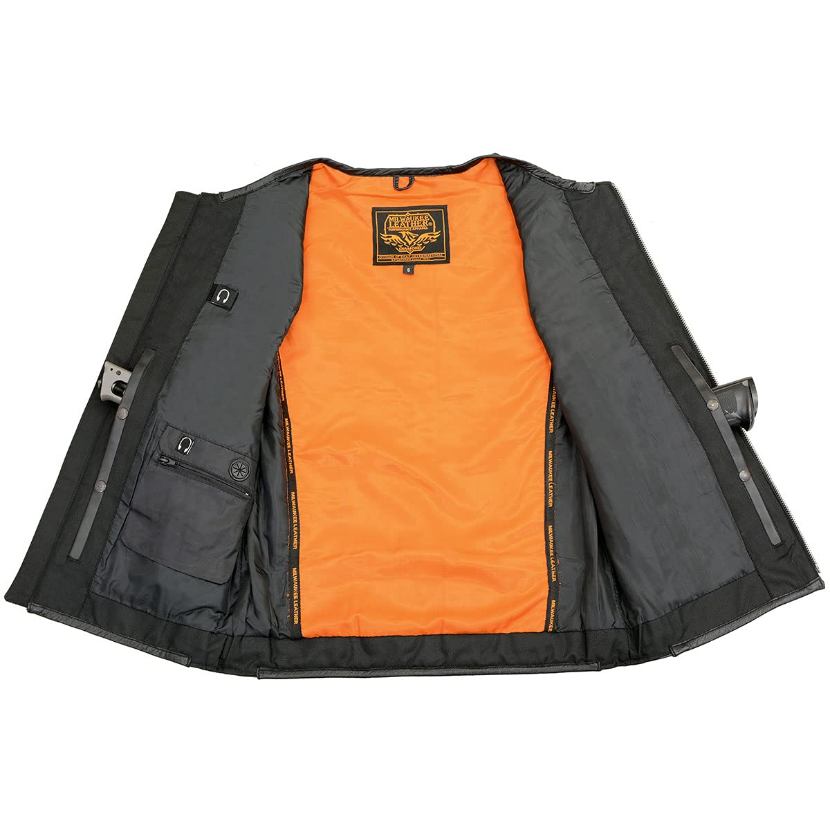 Milwaukee Leather MLM3580 Men's Black Super Utility Multi-Pocket Motorcycle Vest - Durable Biker Vest for Riding, Travel & Outdoor Adventures