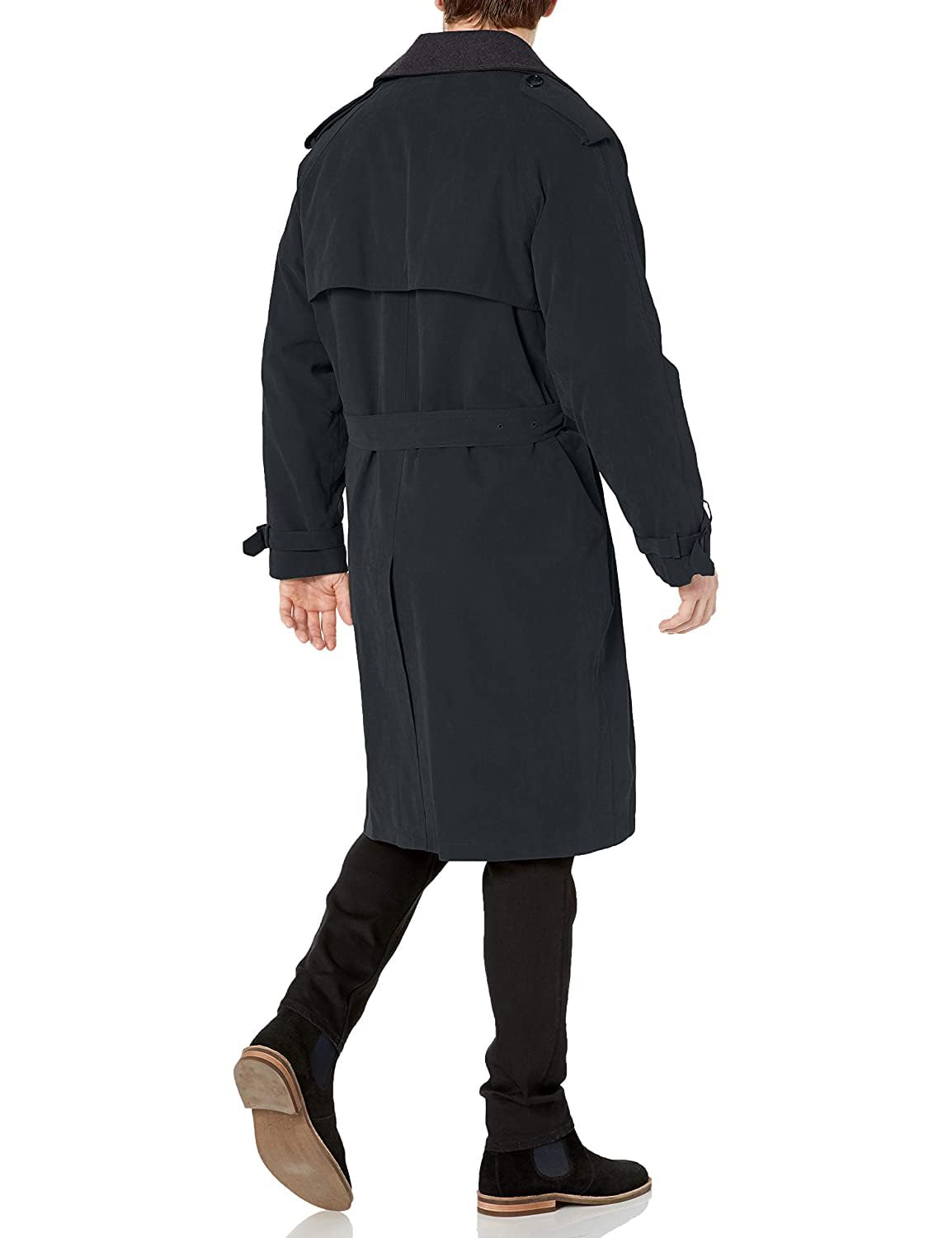London Fog Men's Classic Double Breasted Trench Coat with Detachable Lining & Removable Collar | Waterproof Raincoat for Business, Travel & Formal Occasions
