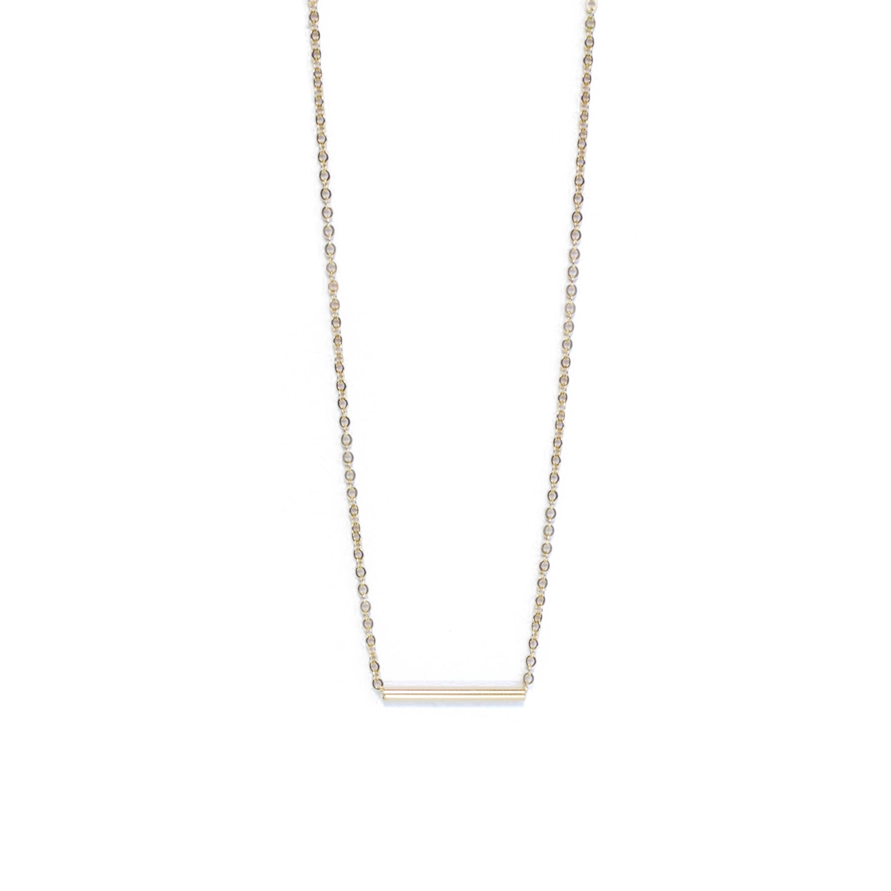 Elegant Tube Bar Necklace for Women - Minimalist Gold Pendant Chain - Perfect for Everyday Wear, Office & Date Night