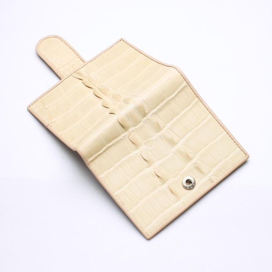 Luxury White Pearl Crocodile Leather Women's Wallet - Elegant Designer Clutch Purse for Everyday Use & Special Occasions
