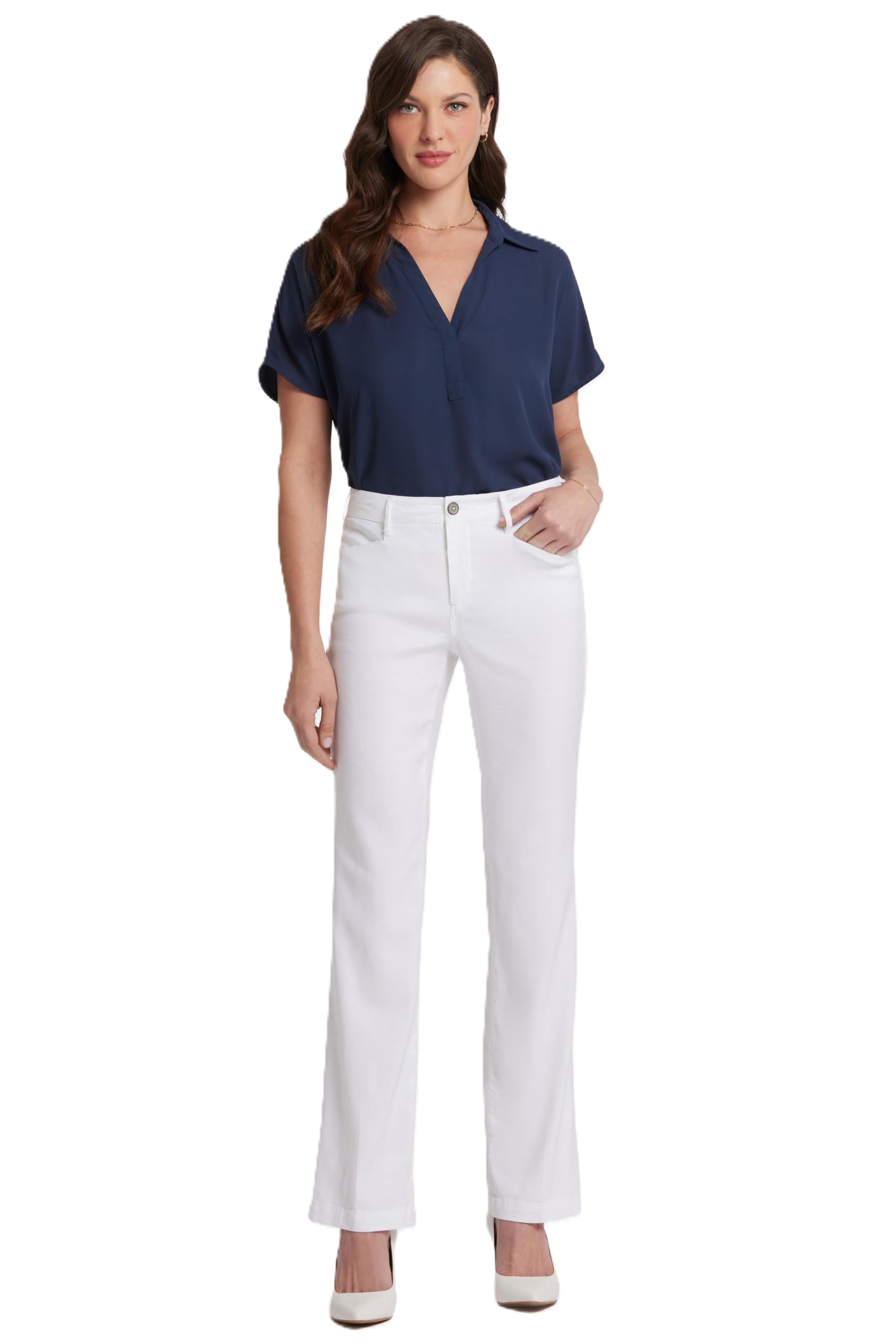 NYDJ Women's Stretch Linen Pants - Comfortable Slim Fit Trousers for Work, Office & Casual Wear | Perfect for Business Professional & Everyday Outfits