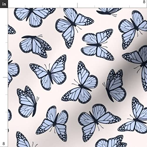 Small Scale Monarch Butterflies Pale Pink Butterfly Print Chiffon Fabric - Fat Quarter for Sewing, Fashion Apparel, Dresses & Home Decor | Spring Insect Design for DIY Crafts, Curtains & Quilting