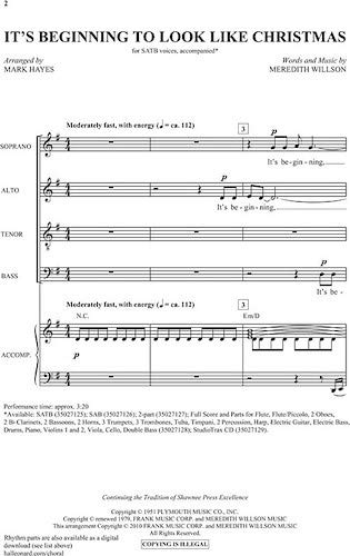Mark Hayes Arranged It's Beginning to Look Like Christmas StudioTrax CD - Holiday Choir Music for Christmas Performances & Church Choir Practice