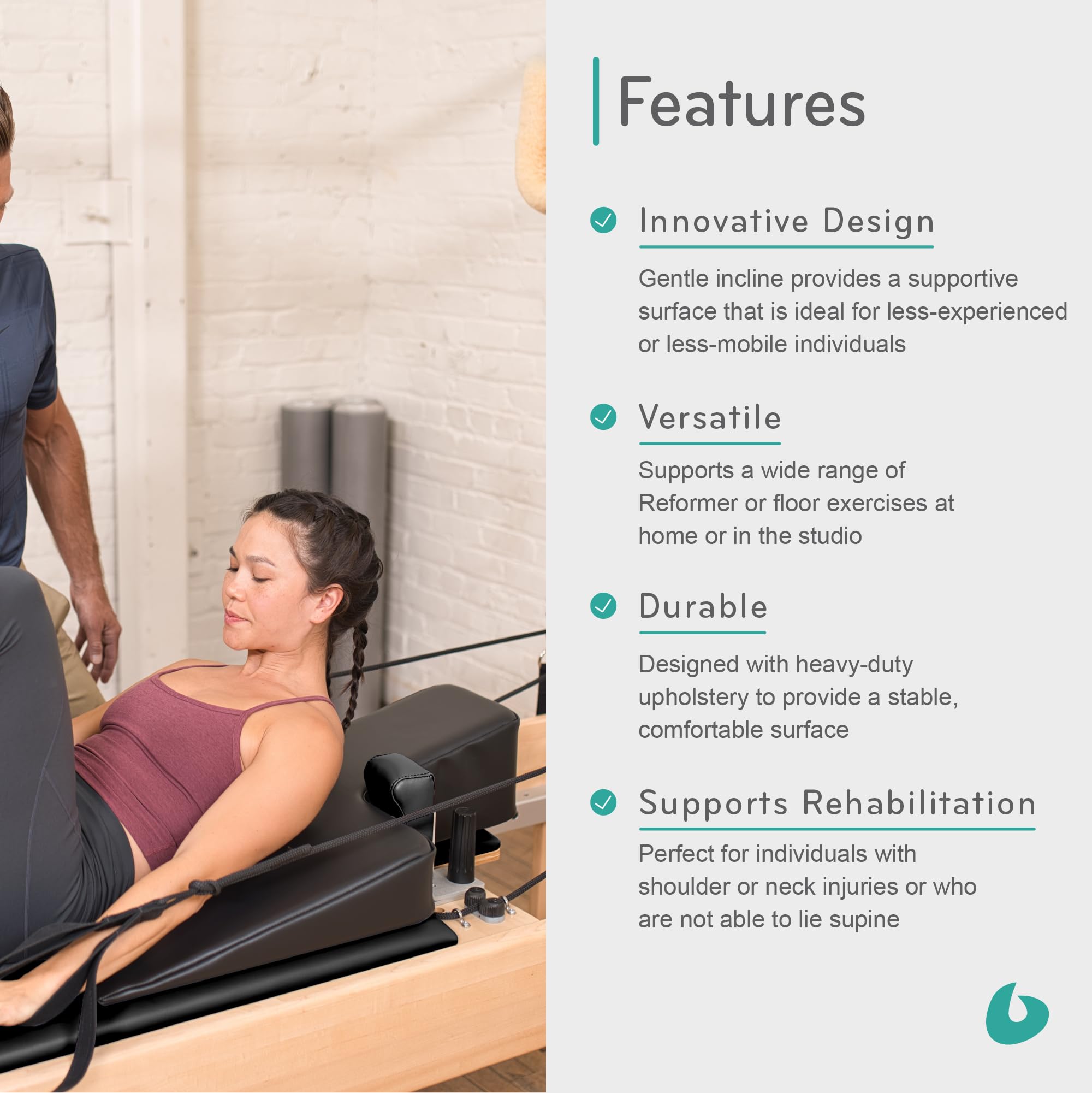 Balanced Body Large Upholstered Wedge - Premium Pilates Reformer & Floor Exercise Equipment for Athletes & Physical Therapy | Perfect for Home Gym, Studio Workouts & Rehabilitation Exercises