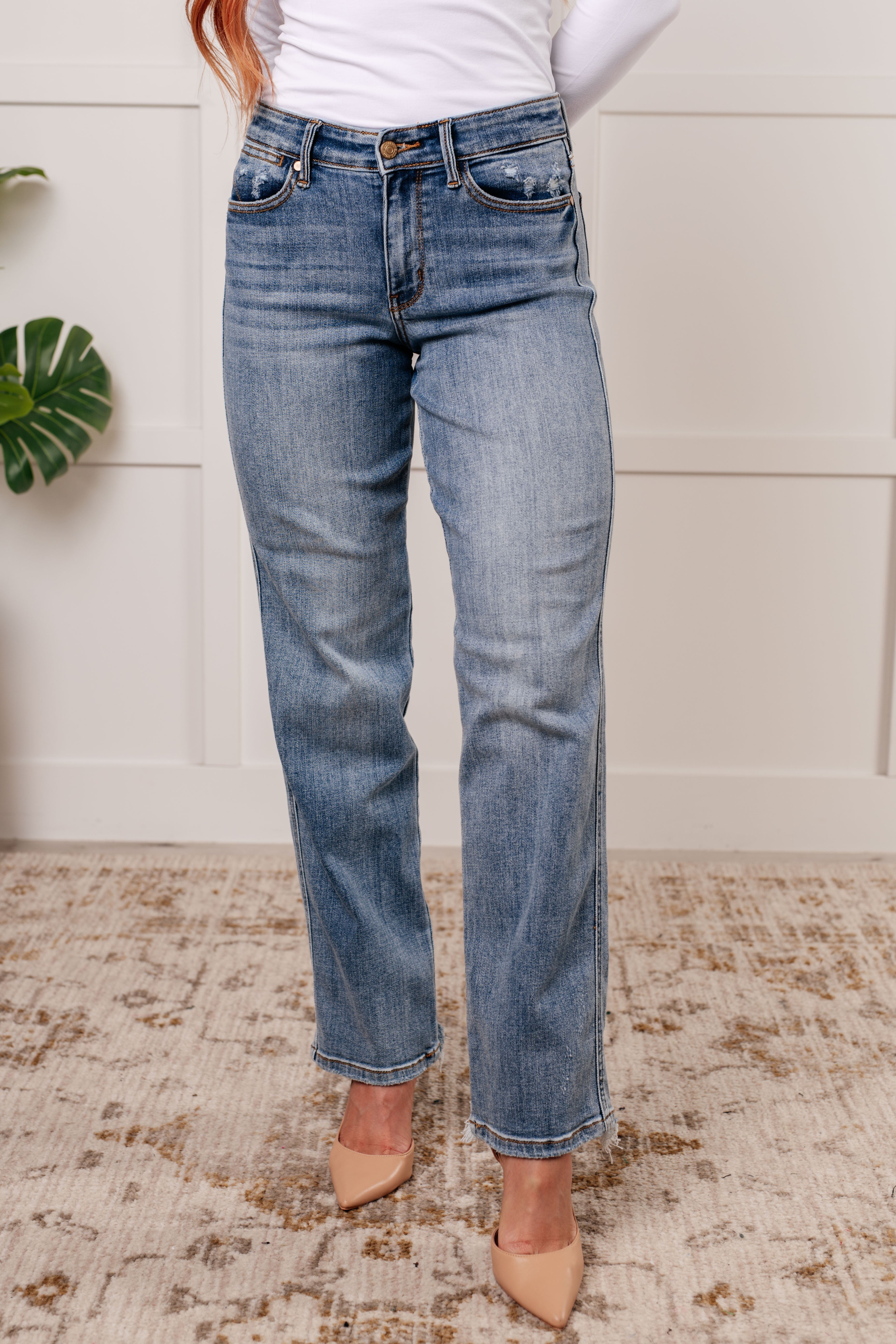 Quinn Mid Rise Dad Jeans with Cell Phone Pockets - Comfortable Stretch Denim for Men | Perfect for Casual Wear, Outdoor Activities & Everyday Use