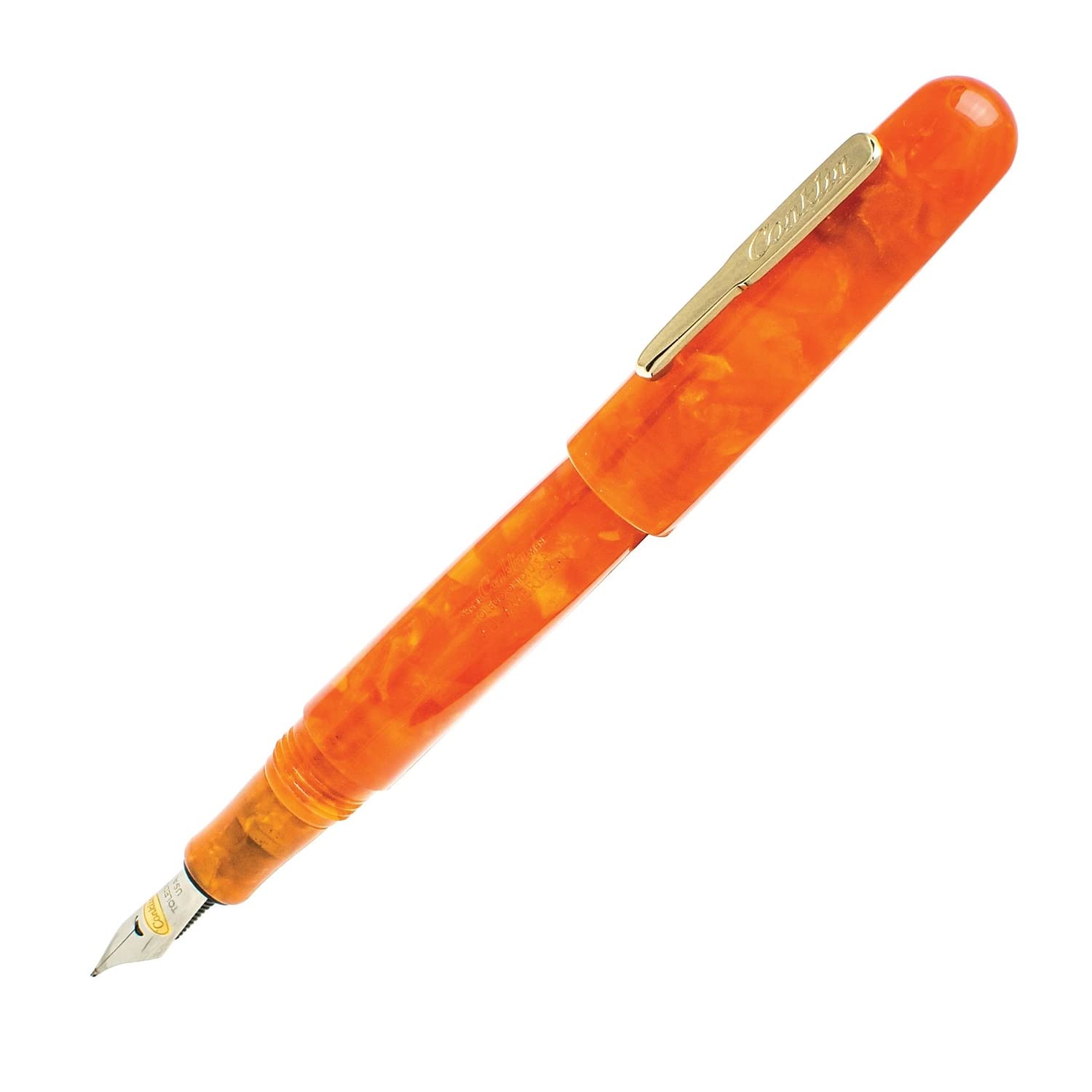 Conklin All American Fountain Pen - Sunburst Orange, Fine Nib - Premium Handcrafted Writing Instrument for Professionals & Collectors - Perfect for Office Use, Journaling & Gift Giving