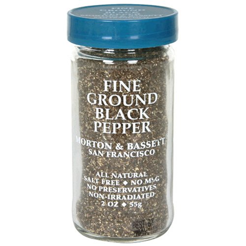 Organic Fine Ground Black Pepper - Morton & Bassett Premium Spice, 2 Oz Glass Jar (3-Pack) | Ideal for Cooking, Grilling & Seasoning Steak, Pasta & Salads