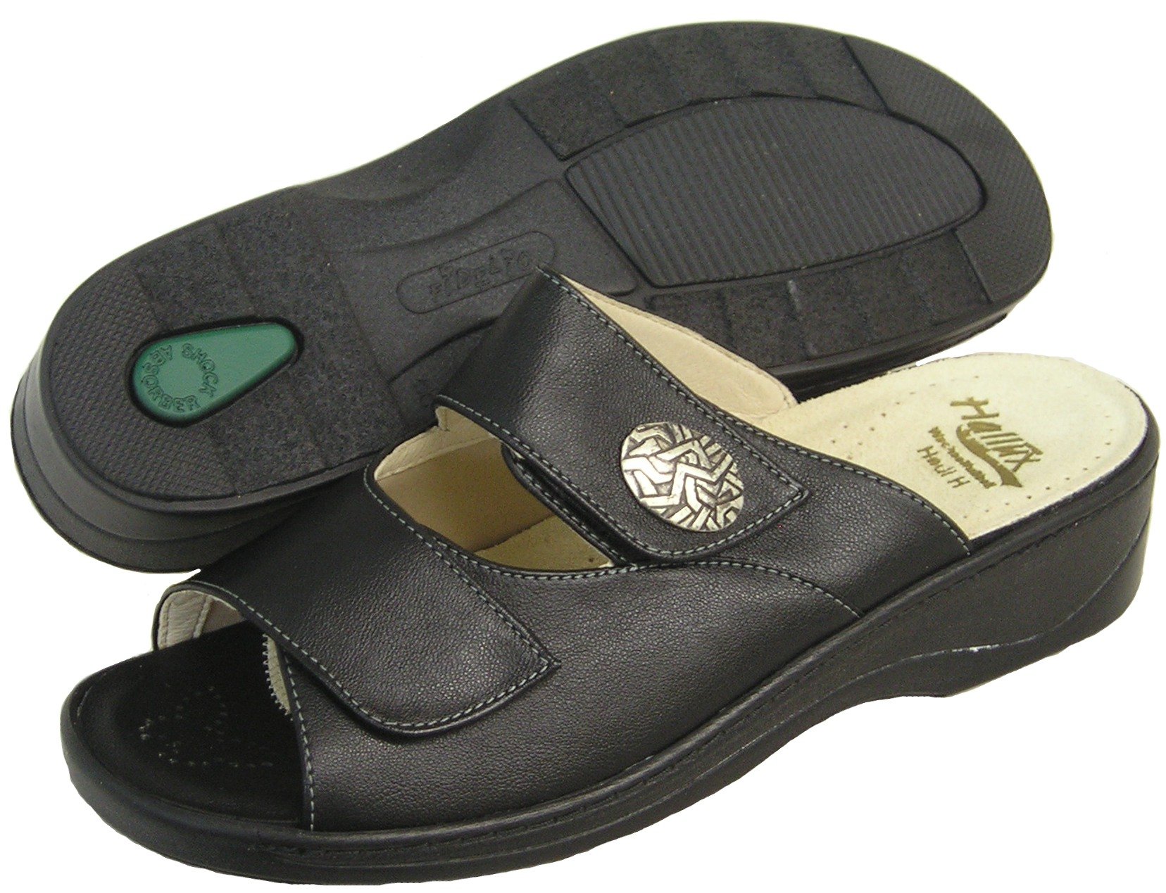 Fidelio Women's Wide Width Bunion Relief Slide Sandals - Comfortable Hallux Fabia Design for Pain Relief (Black) - Perfect for Home, Office & Post-Surgery Recovery