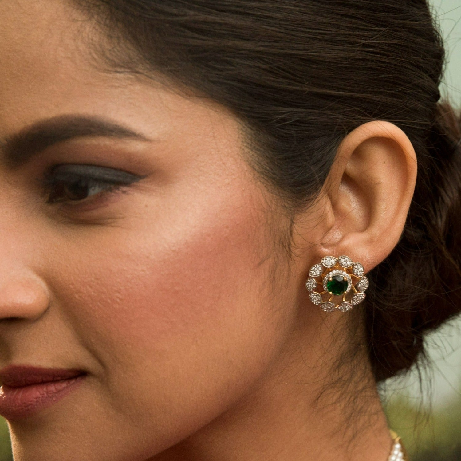 Rhea Nakshatra Cubic Zirconia Stud Earrings for Women - Hypoallergenic CZ Studs for Daily Wear, Parties & Special Occasions