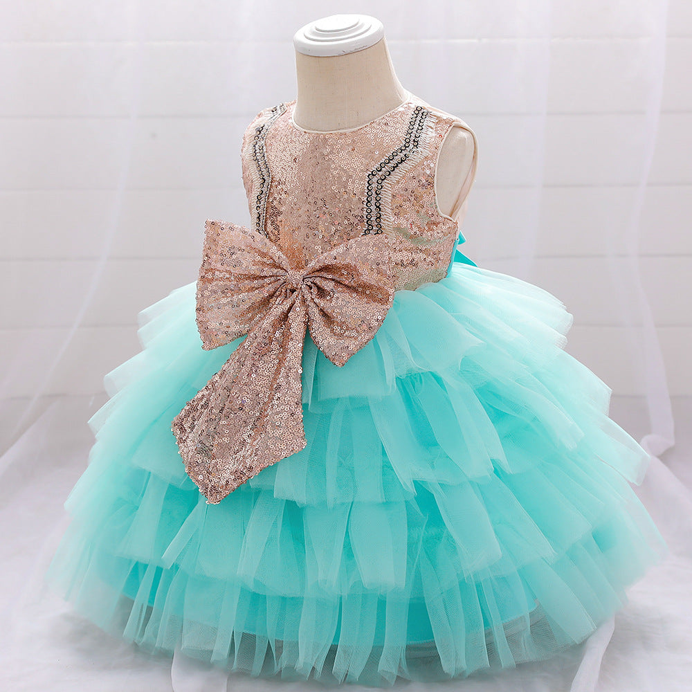 Baby Girl Birthday Party Dress - Toddler Cute Bow Puffy Pageant Princess Gown for Special Occasions | Perfect for Birthday Celebrations, Pageants, and Photo Shoots