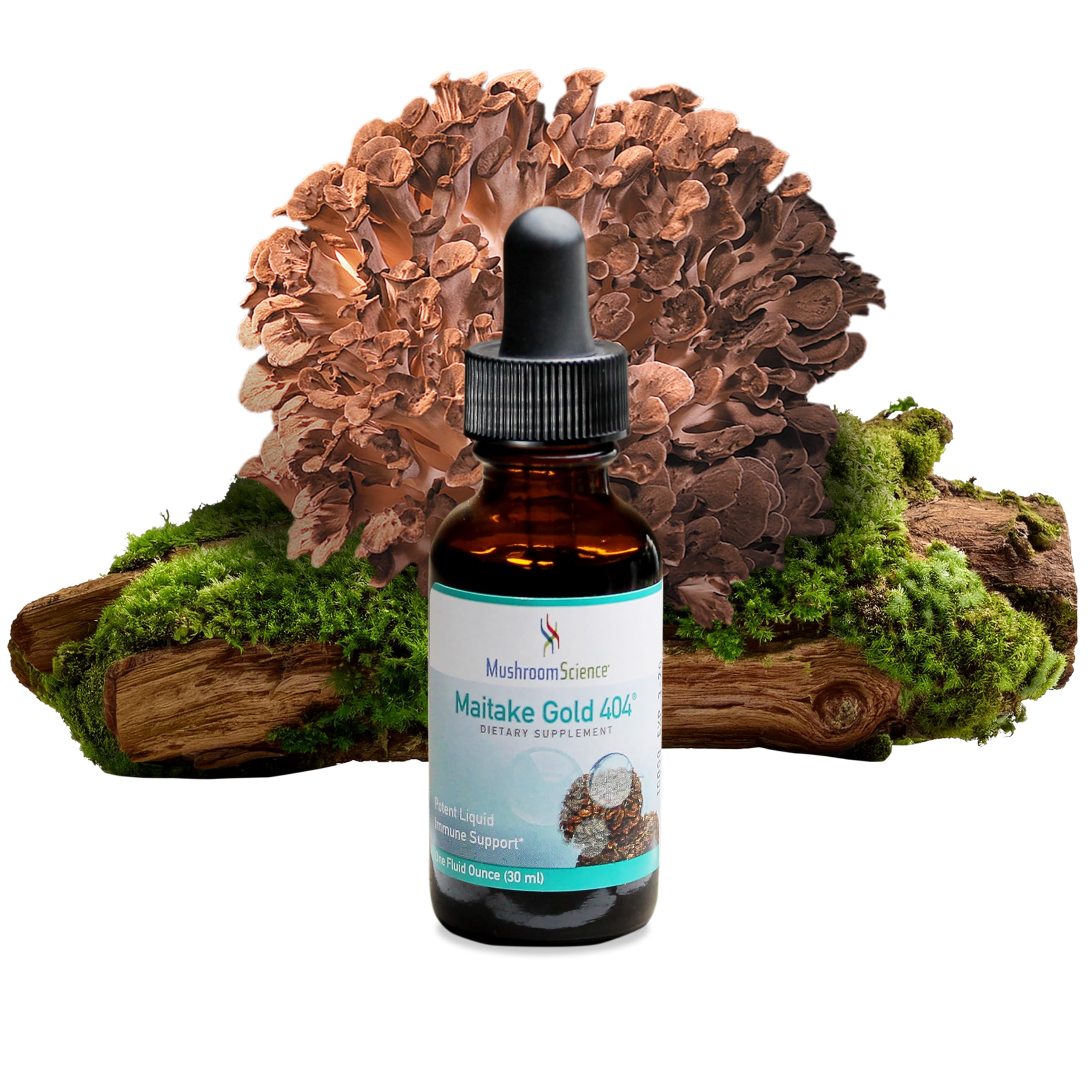 MaitakeGold 404 Mushroom Liquid Extract Supplement - Natural Hot Water Extracted Maitake for Immune & Health Defense Support - Vegetarian, 1 Oz (180 Servings) - Perfect for Daily Wellness & Immune Boosting